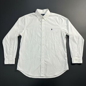 Ralph Lauren Men’s Size Large Dress Shirt Button Up Solid White Long Sleeve